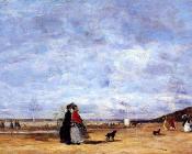 尤金 布丹 : Elegant Women on the Beach